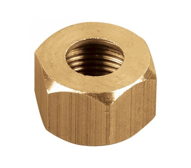 Tuerca Plana Bronce Gas 1/4
