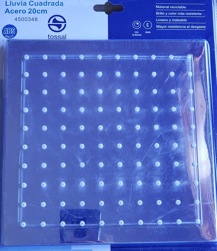 Lluvia Tossal Cuadrada 6.5cm Abs Cromo