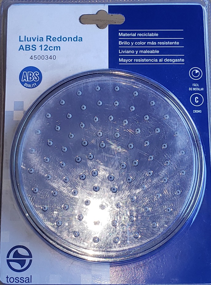 Lluvia Tossal Redonda 10cm Abs Cromo