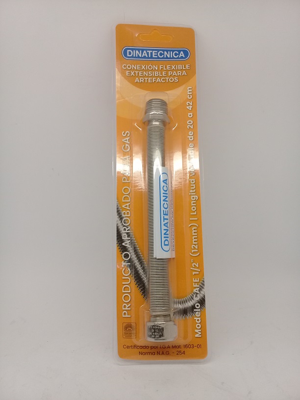 Flexible Acero Gas Ext 1/2 X 20-42 Dinatecnia Aprob