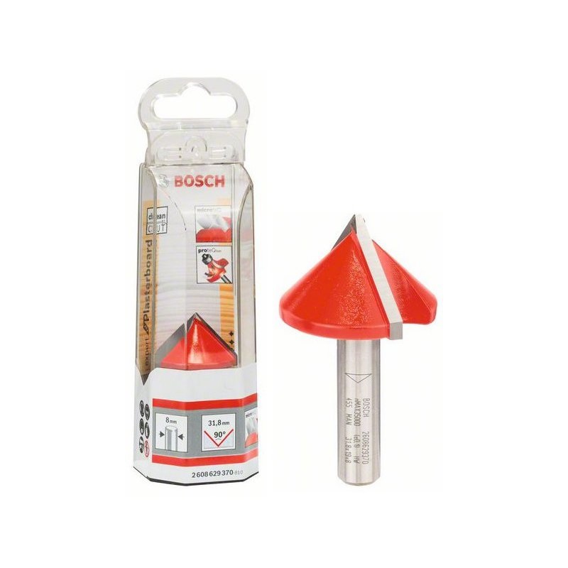 Fresa para ranurar en V dos filos Expert/Durlock 8mm 31.8x19