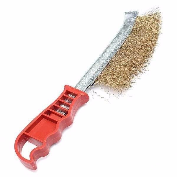 Cepillo Alambre Bronceado - M/Pvc - Punta Curva