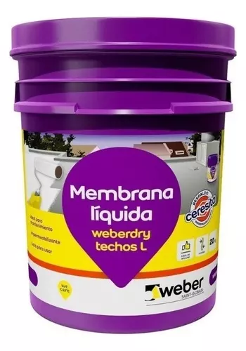 WeberDry Techos L Membrana Liq Imperm Blanco X 20 Kg