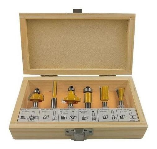 Kit De 6 Fresas Para Fresadora 1/4