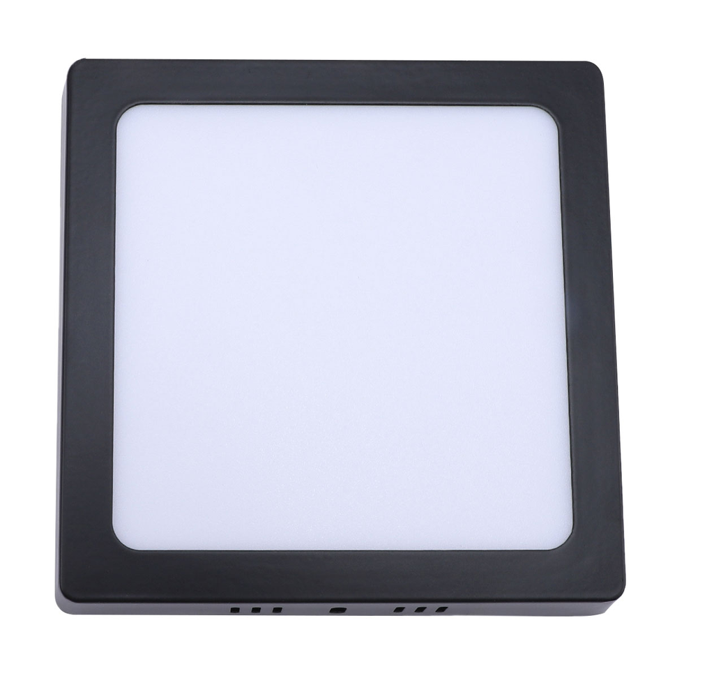 Plafond Led Cuadrado 12W Negro Calido