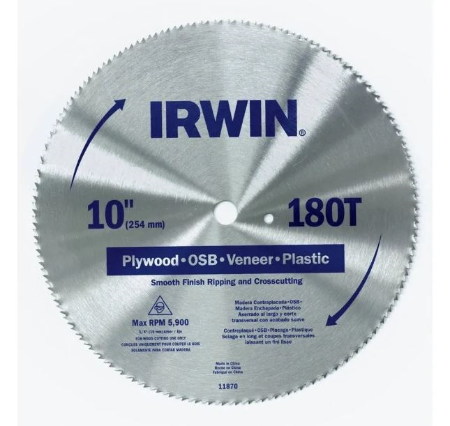 Sierra Circular Comun Irwin 250 Mm .China  11870