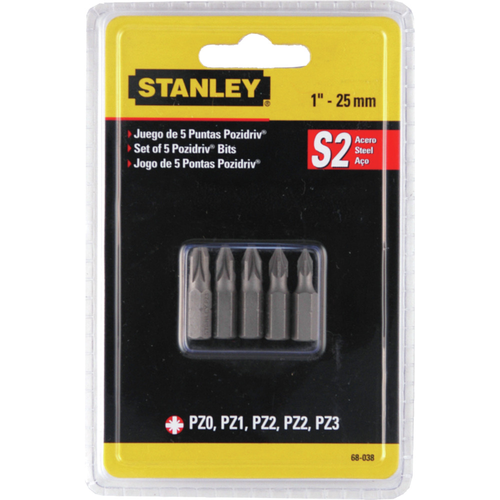 Jgo 5 Puntas P/Destorn. Stanley Pozidriv(68051)
