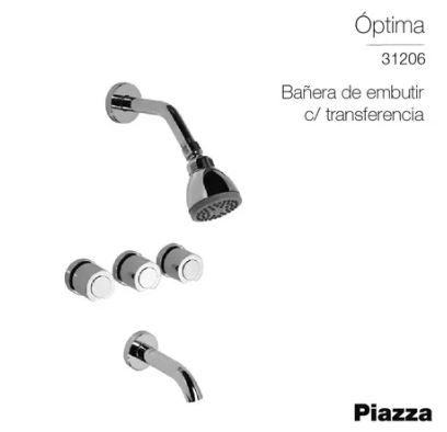 Griferia Ducha Embutir Piazza Optima C/Transf