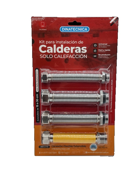 Kit Calderas Solo Calefacc  X 4 Flex De 15 A 30 Cm APROBADO