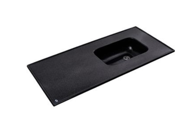 Mesada 120x60 Sin Zocalo Negra Bacha Integrada