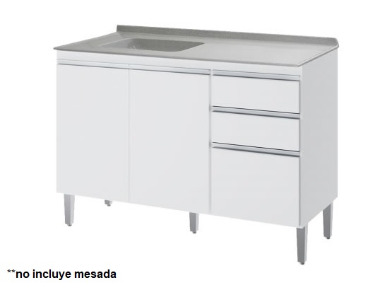 Mueble MS 1.40x0.60  Blanco 2 Puertas