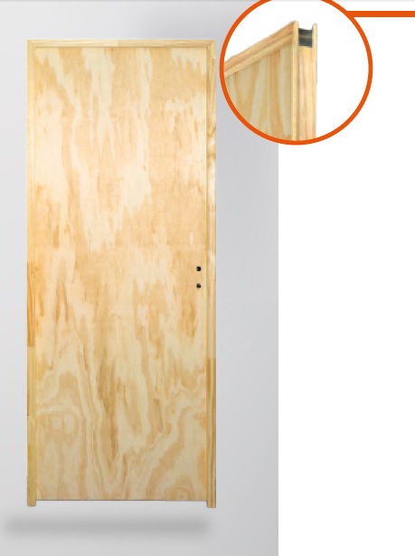 Puerta Placa Madera M7 70x200 Derecha