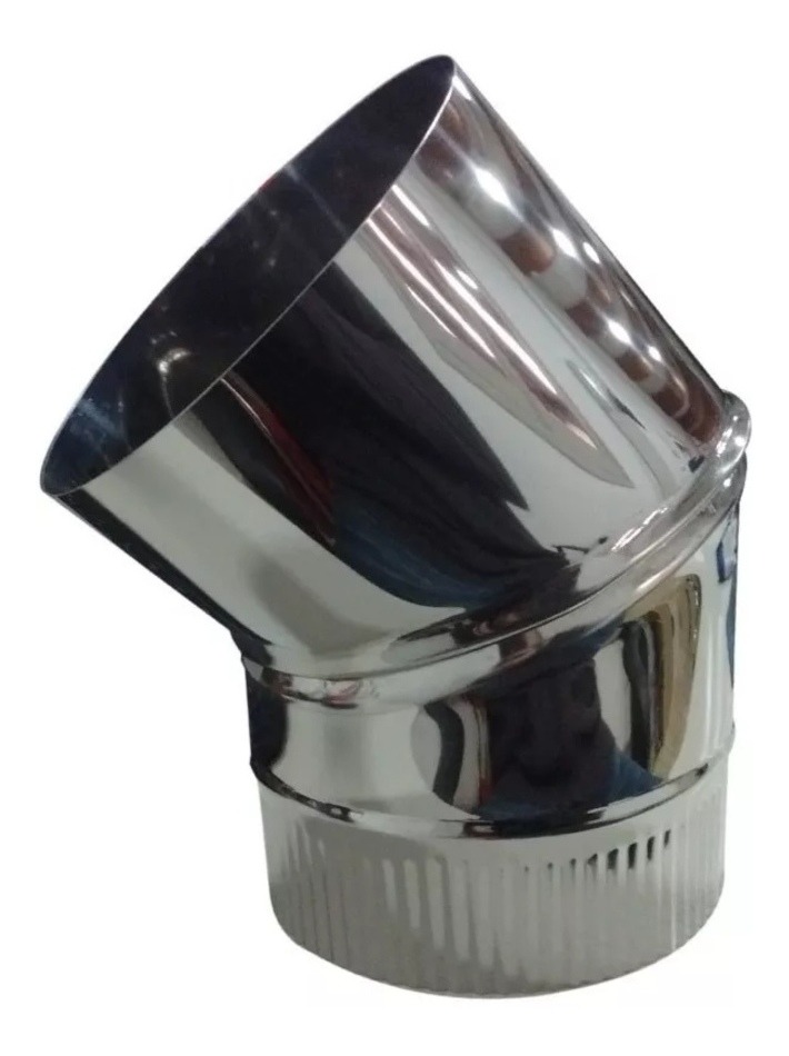 Curva  Acero Inoxidable 8" P/Estufa A Leña