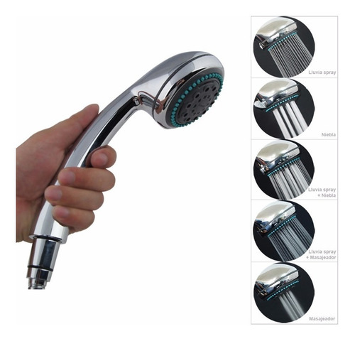 Duchador Anticalcareo 5func C/Soporte Y Flex    (B)