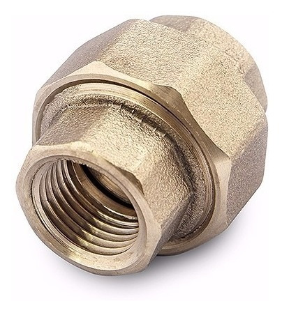 Union Doble 1"  Bronce Roscado