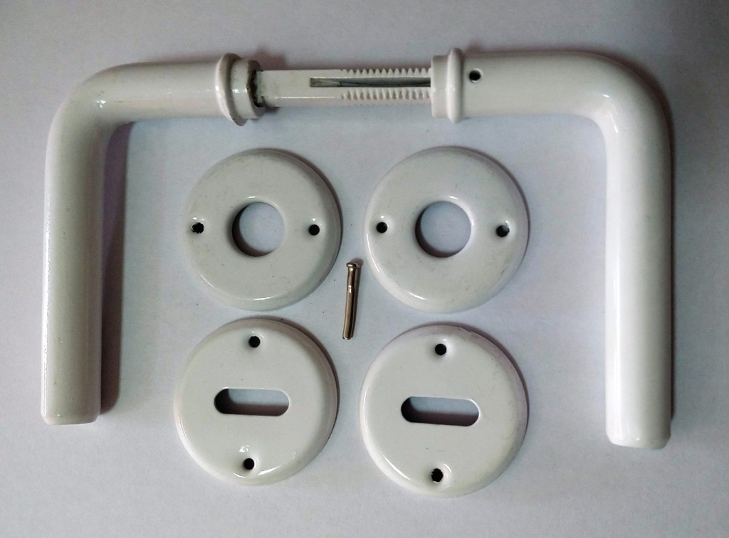 Manija D/B Hierro Pintura Epoxi "Cilindrica" Blanco