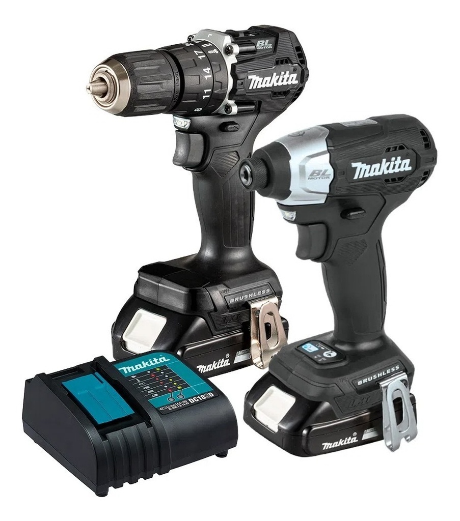 Kit Atornillador DHP487+Impacto DTD157+2Baterias Y Cargador