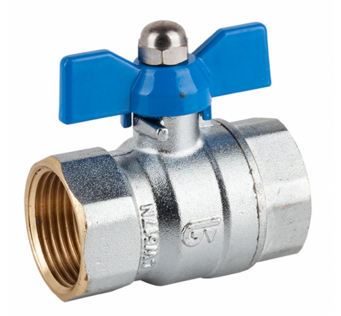 Valvula Esf Laton P.T. H-H Moño 1"