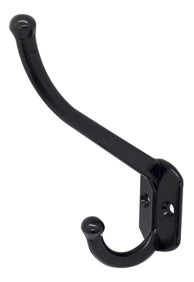 Percha De Aluminio Doble Negra