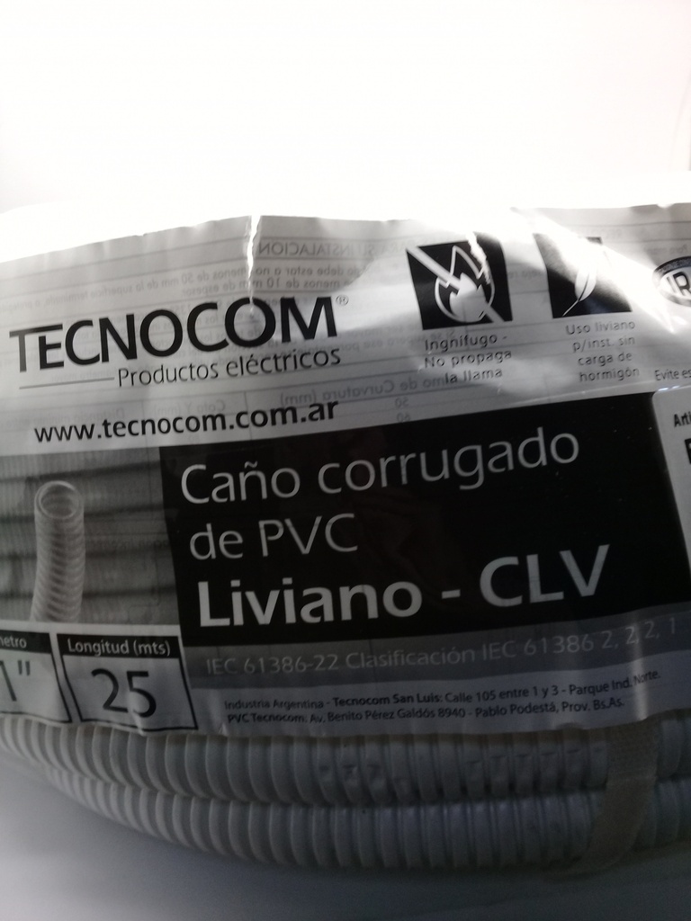 Caño PVC Flexible 1" Bl.