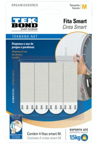 Cinta Adhesiva Smart P/Colgar Objetos Tamaño M X 4un