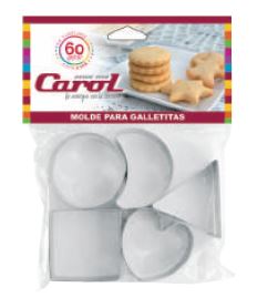 Molde P/Galletitas Ac. Inox. Formas 5 Piezas