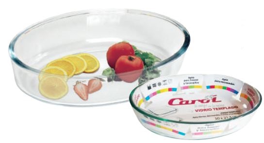 Legumbrera Oval Vid. Templado 26x18.2cm