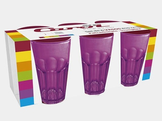 Vaso Polic. 330cc Set 337x6 Rosa Cr