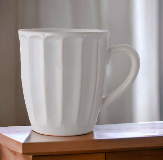 Jarro Ceramico 10C Bombe Facetado Natural