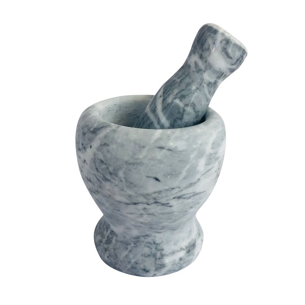 Mortero Marmol 11cm Gris Claro