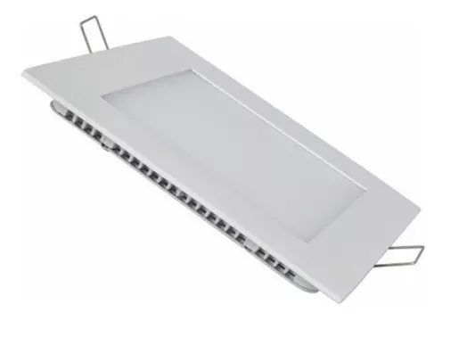Plafon Led Slim Cuadrado Embutir 12w Luz Calida