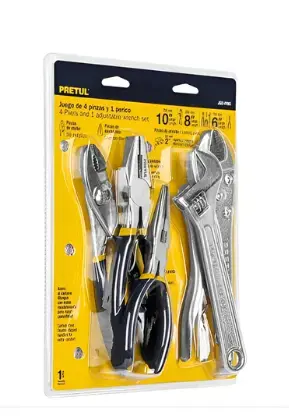 Set Juego 4 Pinzas Y 1 Llave Ajustable