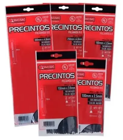 Precintos Nylon Tacsa 200mm X 4.6mm $ X Unidad (Pack X 100)