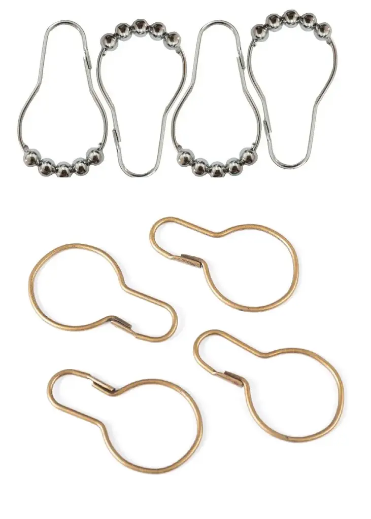 Ganchos Metalico Para Cortina Baño X Docena