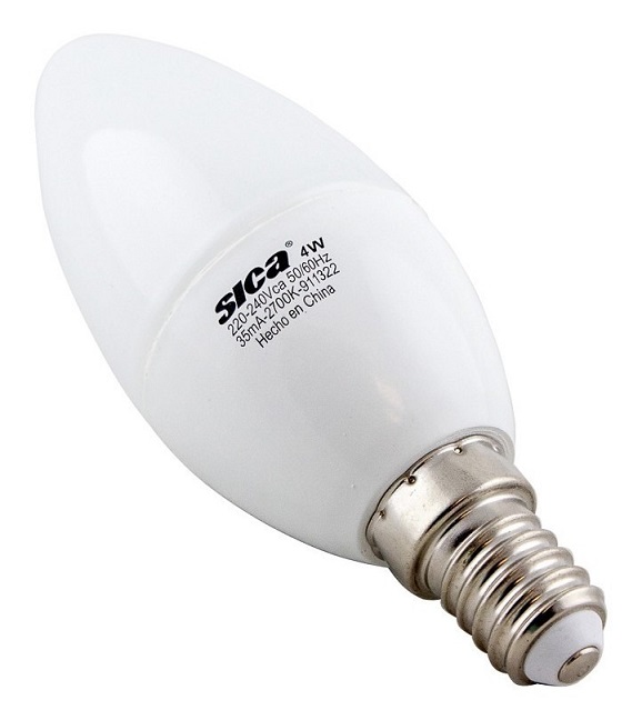 Lampara Led Vela 4w E14 Blanco Calido
