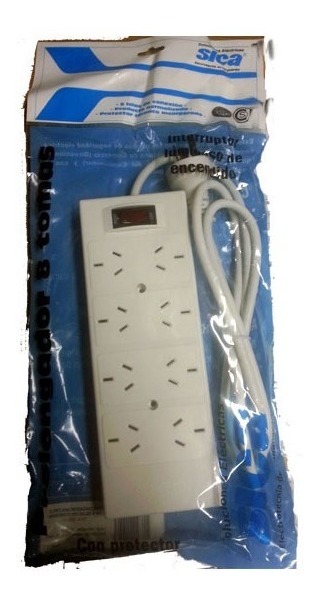 Prolongador Multiple M8 8tomas C/Protector Cable 1.5mts