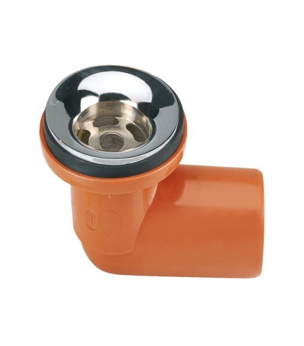 Codo Sopapa Bañera  40 Cromada