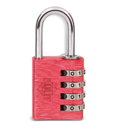 Candado De Aleacion  ALUMINIO 3 COMB. 30 MM ROJO