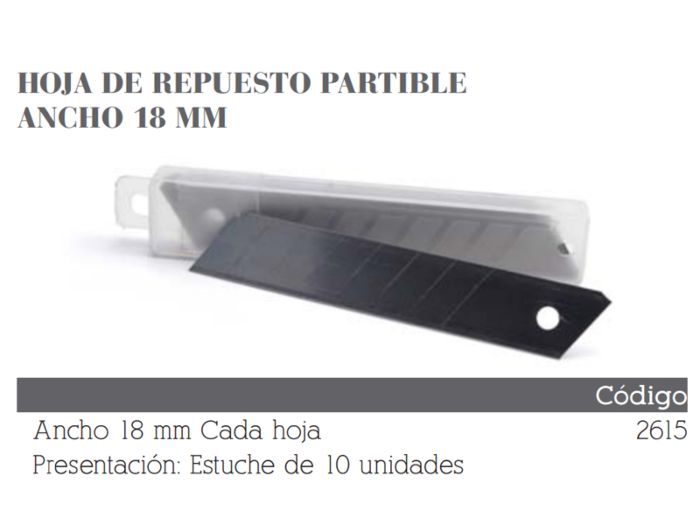 Hoja Trapezoidal Para Cuchilla $ X Unid (Blist X10unid)