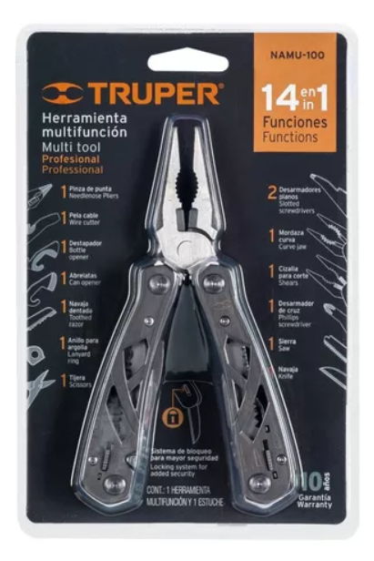 Pinza Multiherramienta 12 Funciones De Acero Inox.