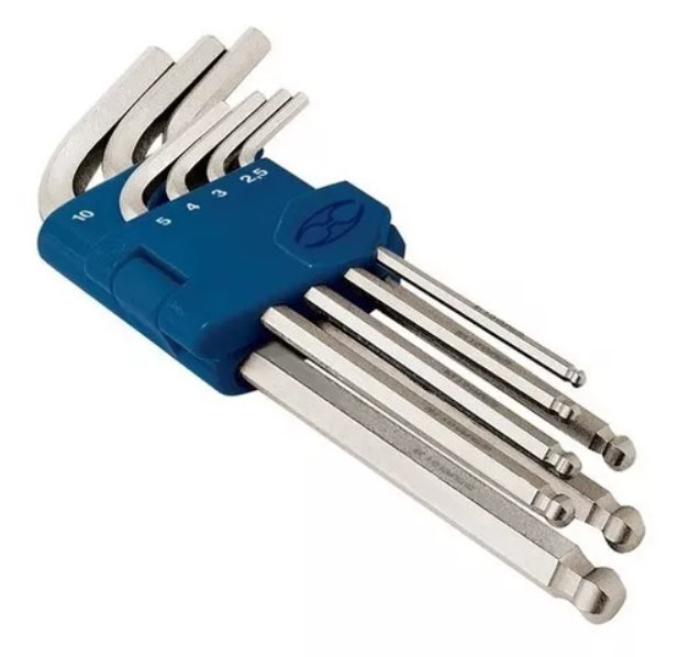 Kit De 7 Llaves Allen Largas Milimetrico Pta. Bola