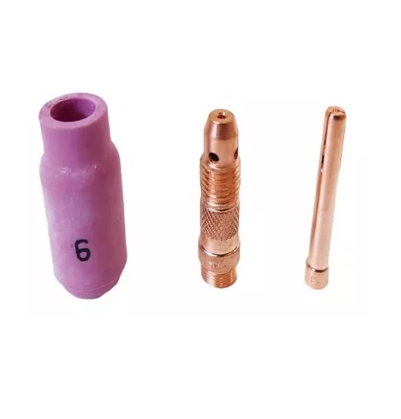 Kit De Consumible Para Tig, Buza N°6, Difusor 2.4 Y Mordaza