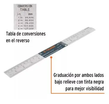 Regla 30cm De Acero Inoxidable