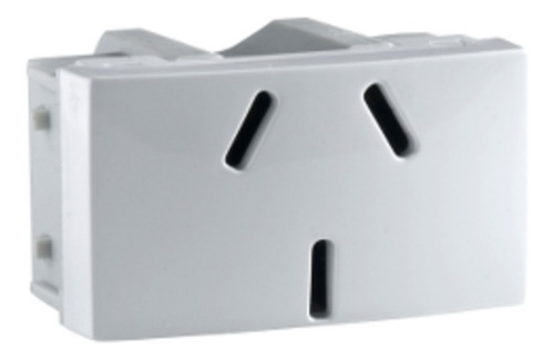 Tomacorriente 250Vac 10A Chato Blanco 40047
