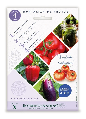 Set 4 Sobres De Hortalizas De Fruto