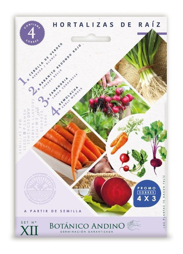Set 4 Sobres De Hortalizas De Raiz