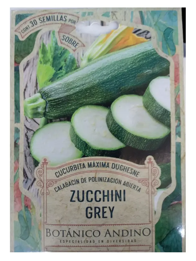 Semillas Huerta Zucchini Grey  X Sobre 30 Semillas