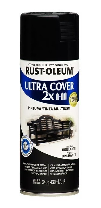 Pintura Aerosol Ultra Cover 2x Negro Brillante