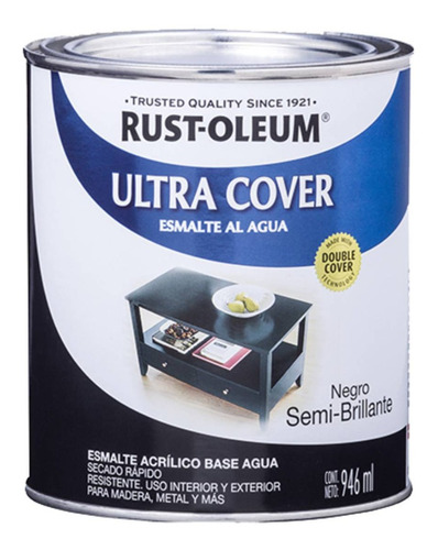 Pintura UC Esmalte al Agua  Negro Semi-Brill. 1 lts