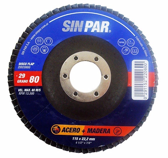 Disco Flap Zirc 115x22.2mm #120  $X Unid (packx10)